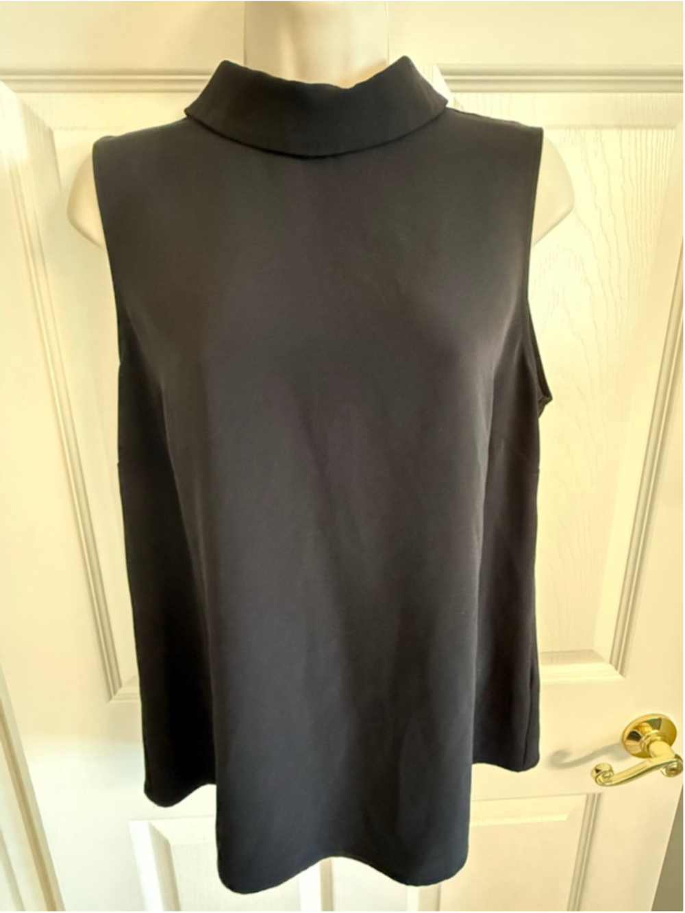 H&M cowlick neck sleeveless black blouse size 8